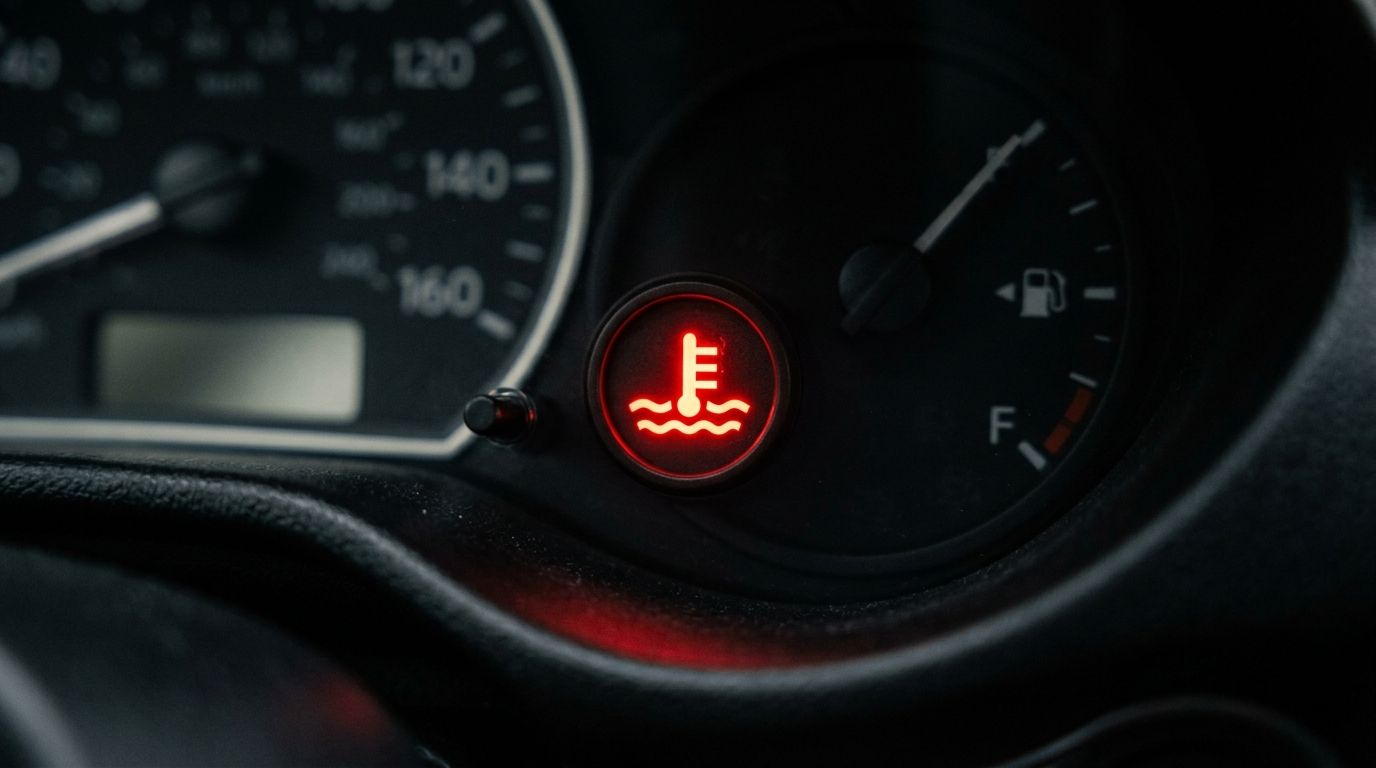 Temperatura płynu chłodniczego (Symbol termometru na falach)